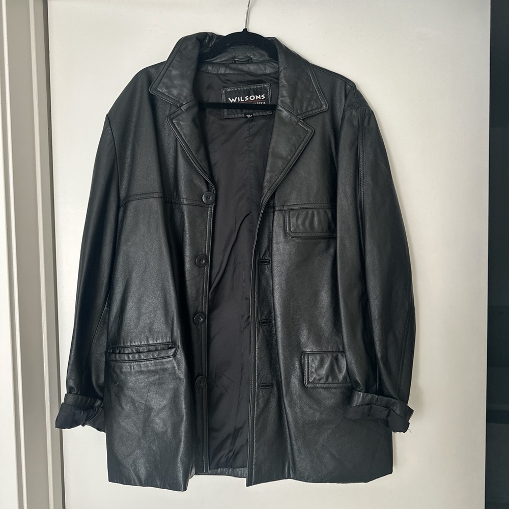 Wilsons Leather Men's Black Shirt Jacket